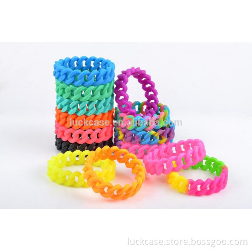 2016 Newest fashion popular colorful braided silicone bracelet /silicone chain arm band